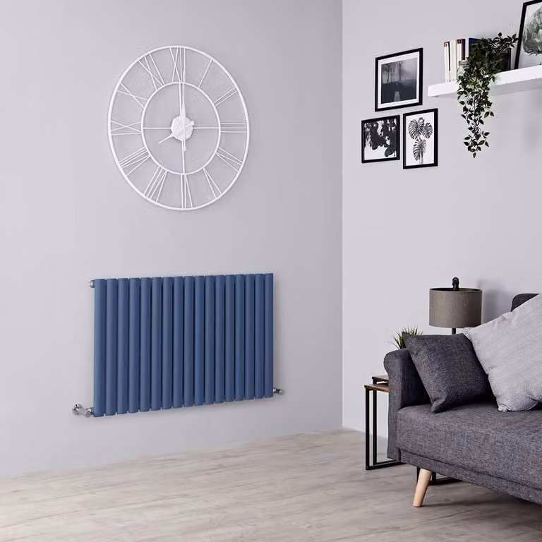 Radiatore di Design Orizzontale  Blu (Deep Sea Blu) -  635mm x 1000mm  - Pannello Singolo  - Revive