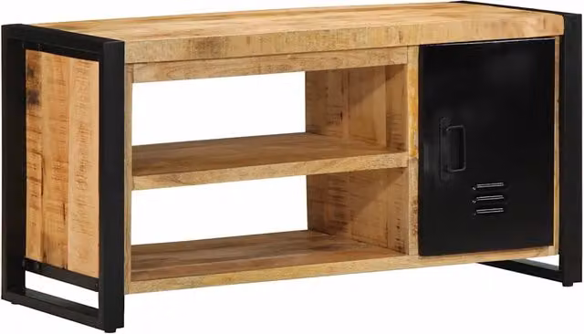 Panca porta scarpe vidaXL in legno di mango marrone L: 100 cm, P: 40 cm, H: 50 cm – 1