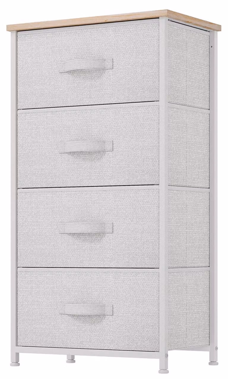 YITAHOME, cassettiera con 4 cassetti, mobiletto, cassetti rivestiti in tessuto con maniglie