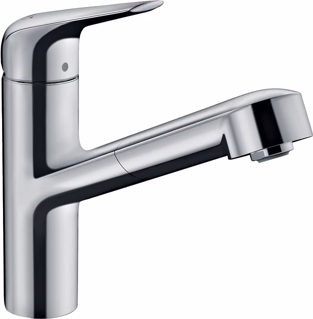 Miscelatore da cucina con doccetta estraibile, diametro 150 mm, finitura cromata