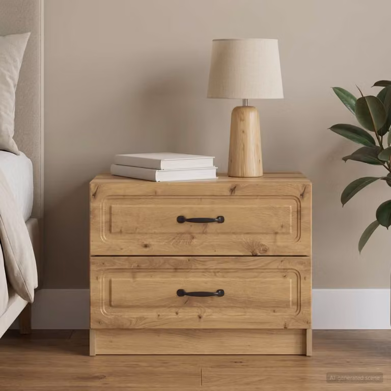 Armadio da Notte Moderno vidaXL in Legno Rovere, L 62 cm x P 34,5 cm x H 44,5 cm