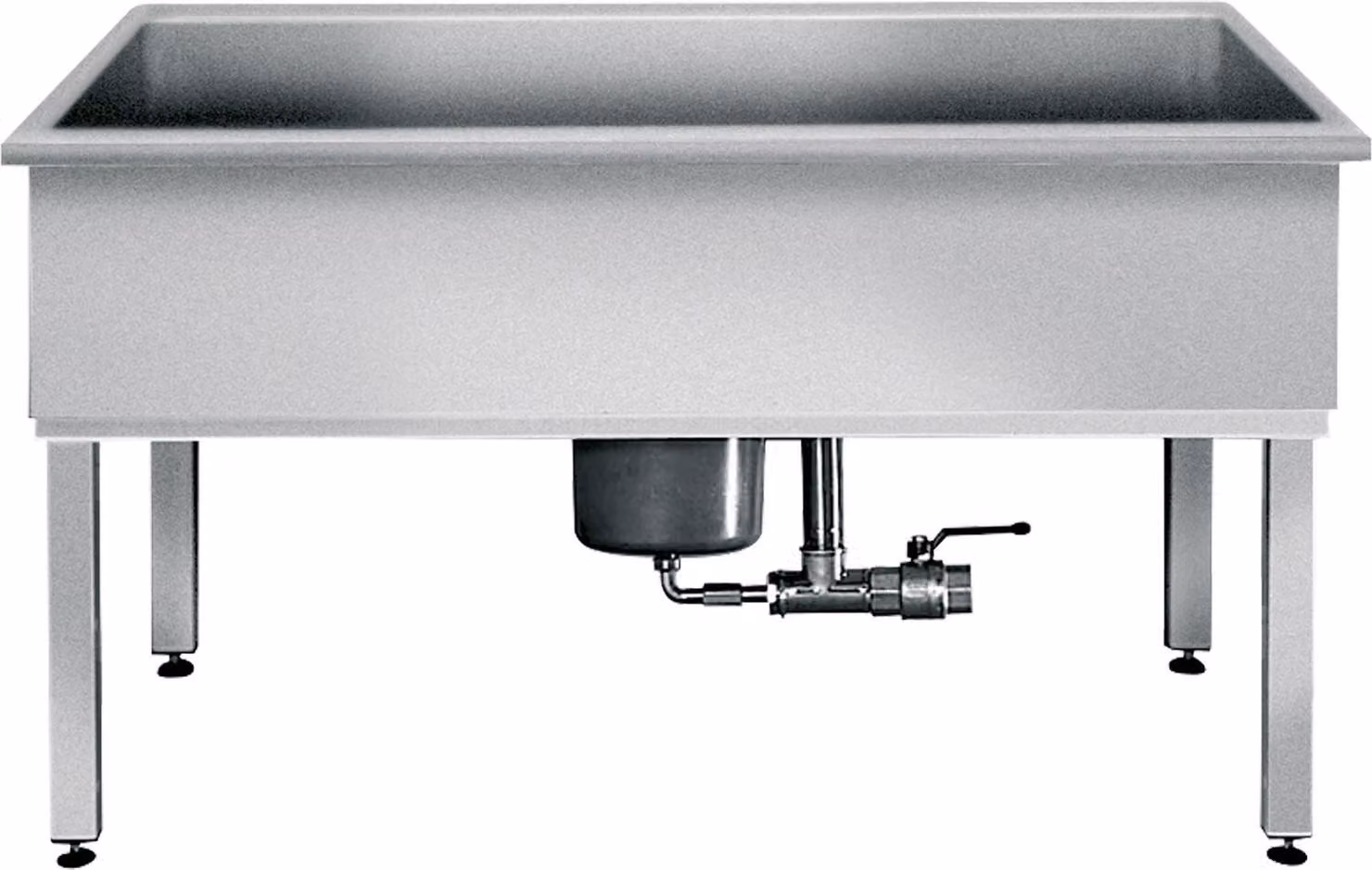 Lavello da lavoro KWC AR, SIRIUS, acciaio inox, 1500x800x600 mm, a forma di U, sifone per fango