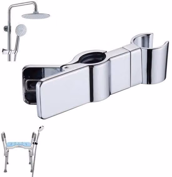 Supporti universali per doccetta da giardino - Supporto per doccetta da 20-25 mm con regolatore di flusso - Supporto per ugelli a 45 gradi - Ricambio per vasca da bagno - Argento