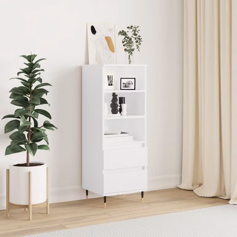 Credenza vidaXL in stile industriale bianco con finitura opaca, L/P/H: 40 x 36 x 110 cm