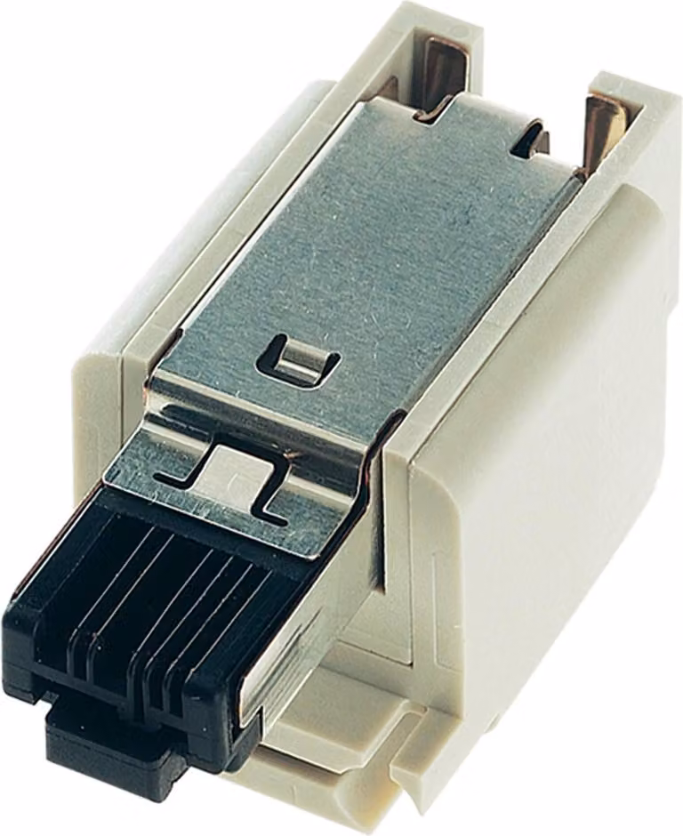 HARTING Han Brid-RJ45 C Cat 5 inserto maschio (M) connettore a taglio (contatti IDC), 6 poli 2/4 24 V, 10 A - 1 pezzo