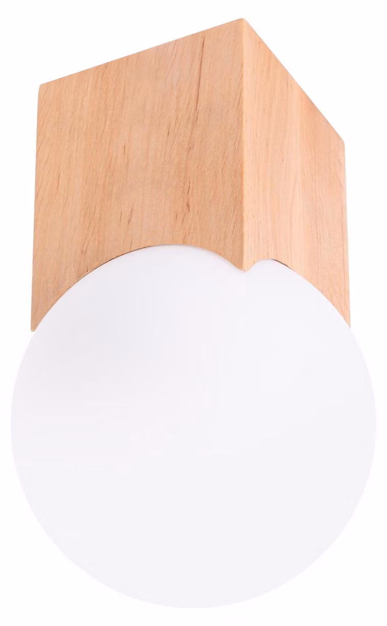 Lampada da soffitto SOLIS in legno naturale 1xG9 8W legno/vetro 19x12x12cm Sollux Lighting