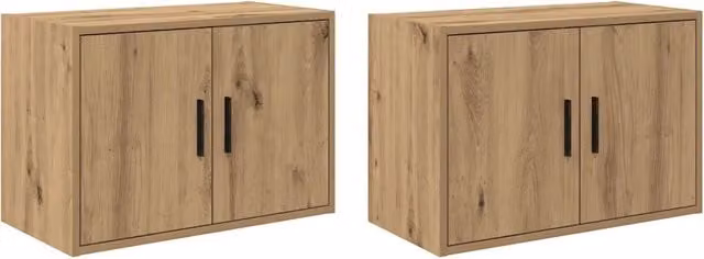 Set di 2 armadietti da parete HELLOSHOP26 in legno color rovere, L: 60 cm, P: 30 cm, H: 41 cm