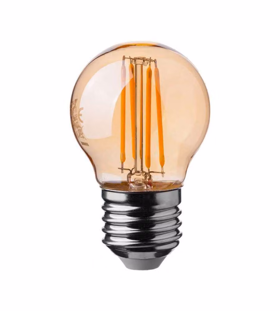 Lampadina LED E27 4W G45 Filamento Ambrato 2200K