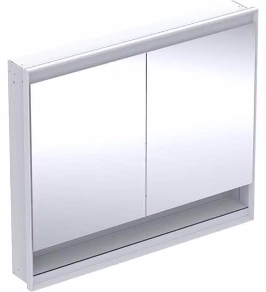 Geberit ONE armoire de toilette avec ComfortLight, 2 portes, montage encastré, avec niche, 105x90x15cm, 505.824.00.2, 505.824.00.2