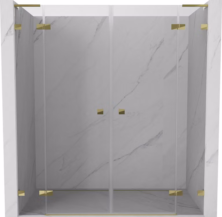 Mexen Lunar L Duo porta doccia a battente 170 cm, trasparente, dorato - 834DL-170-000-50-00