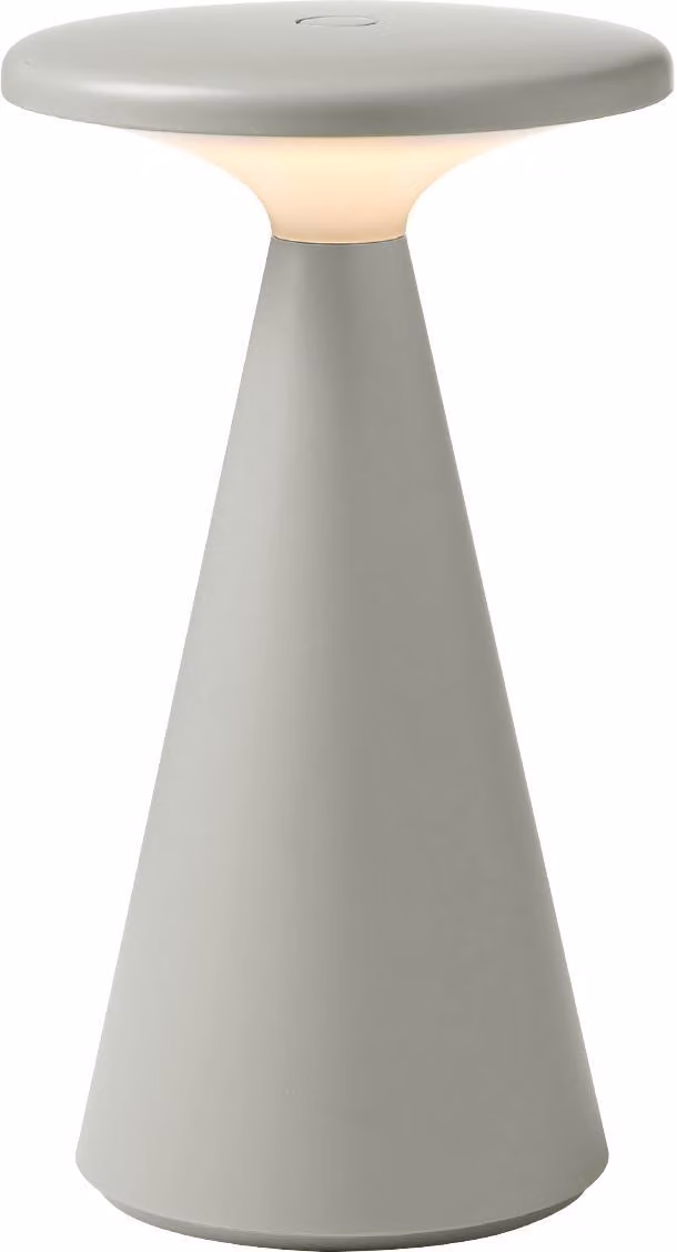 Lampada da tavolo a LED FUNGHI a forma di fungo, grigia, 1,6 W, luce calda, 160 lm, plastica, dimensioni: 20 x 11,5 x 11,5 cm, IP44, Maxlight