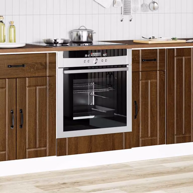 Armadio per forno da incasso vidaXL Lucca in legno marrone con ante a battente