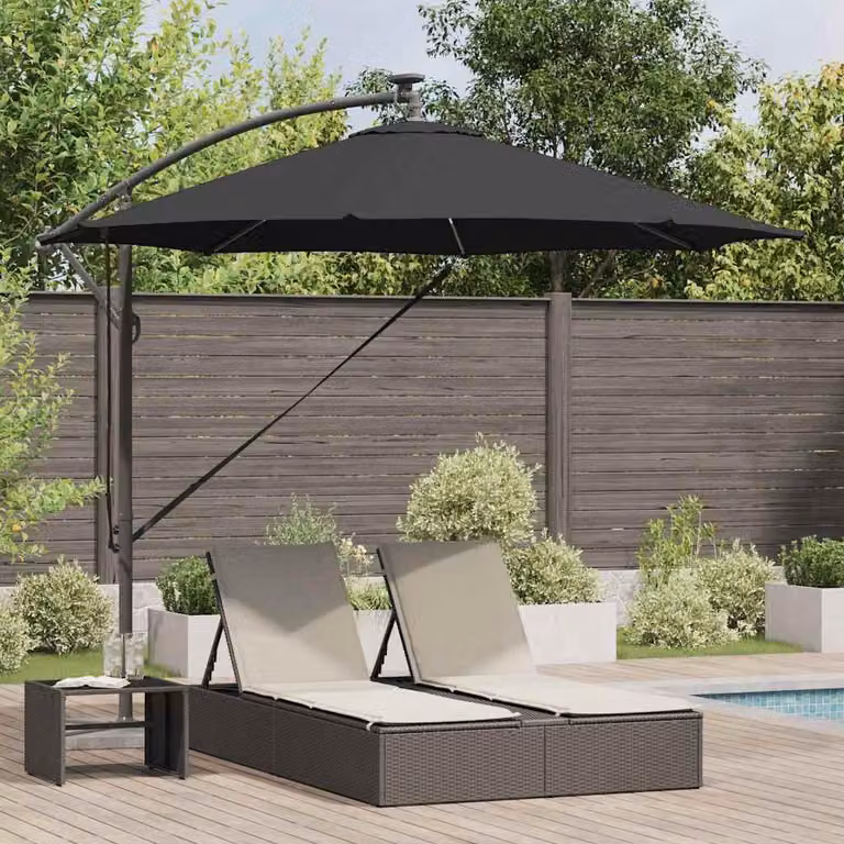 Maison Exclusive - Ombrellone, dimensioni 294 x 294 x 248 cm, realizzato in poliestere e alluminio, colore nero