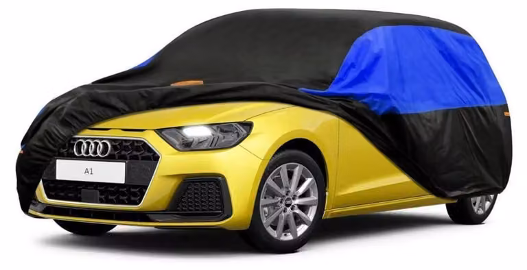 Copertura impermeabile e traspirante per auto, adatta ai modelli Audi A1 (2012-2024), disponibile nei colori nero e blu