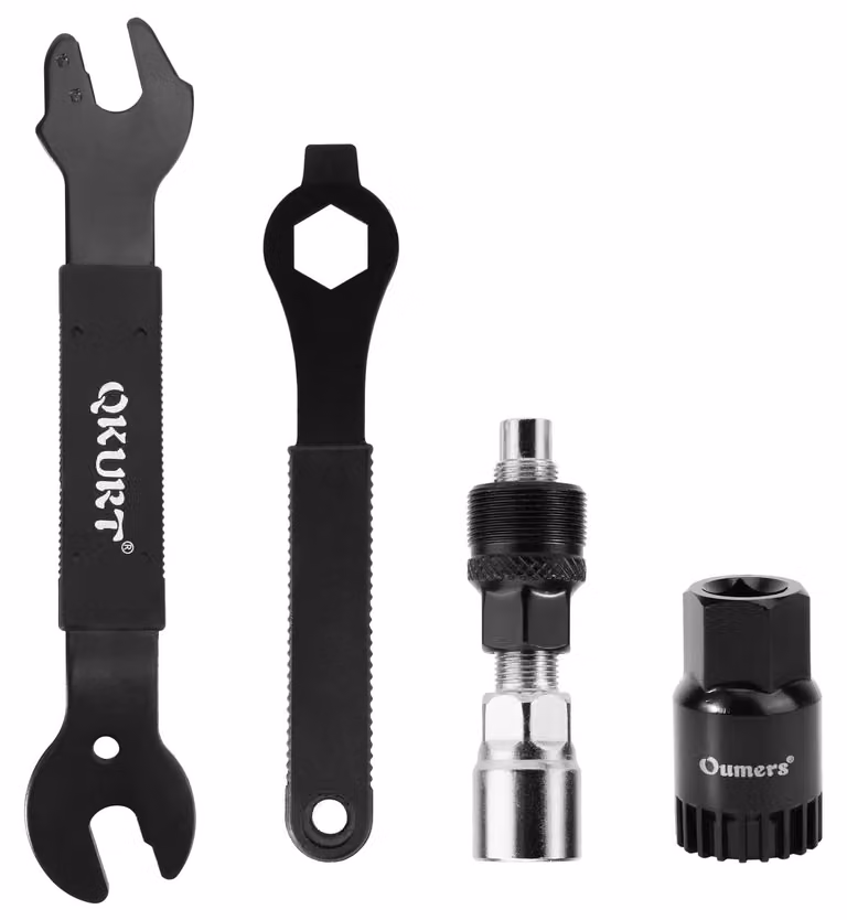 Kit di riparazione pedali per bicicletta con chiave inglese ed estrattore per pedivelle