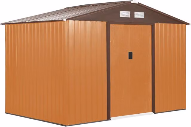 Casetta Box da Giardino in Lamiera Ocra 277x191x192 cm