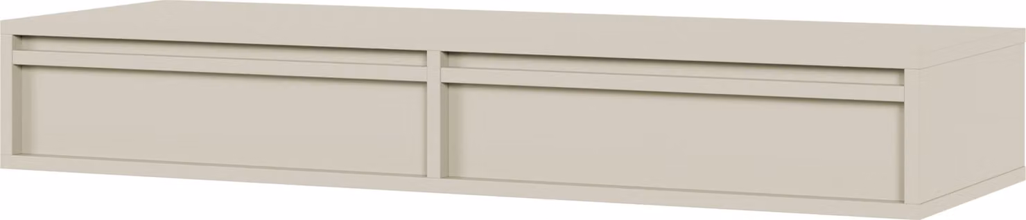 Selsey Evo - Comodino sospeso con 2 cassetti, grigio beige, 110 cm