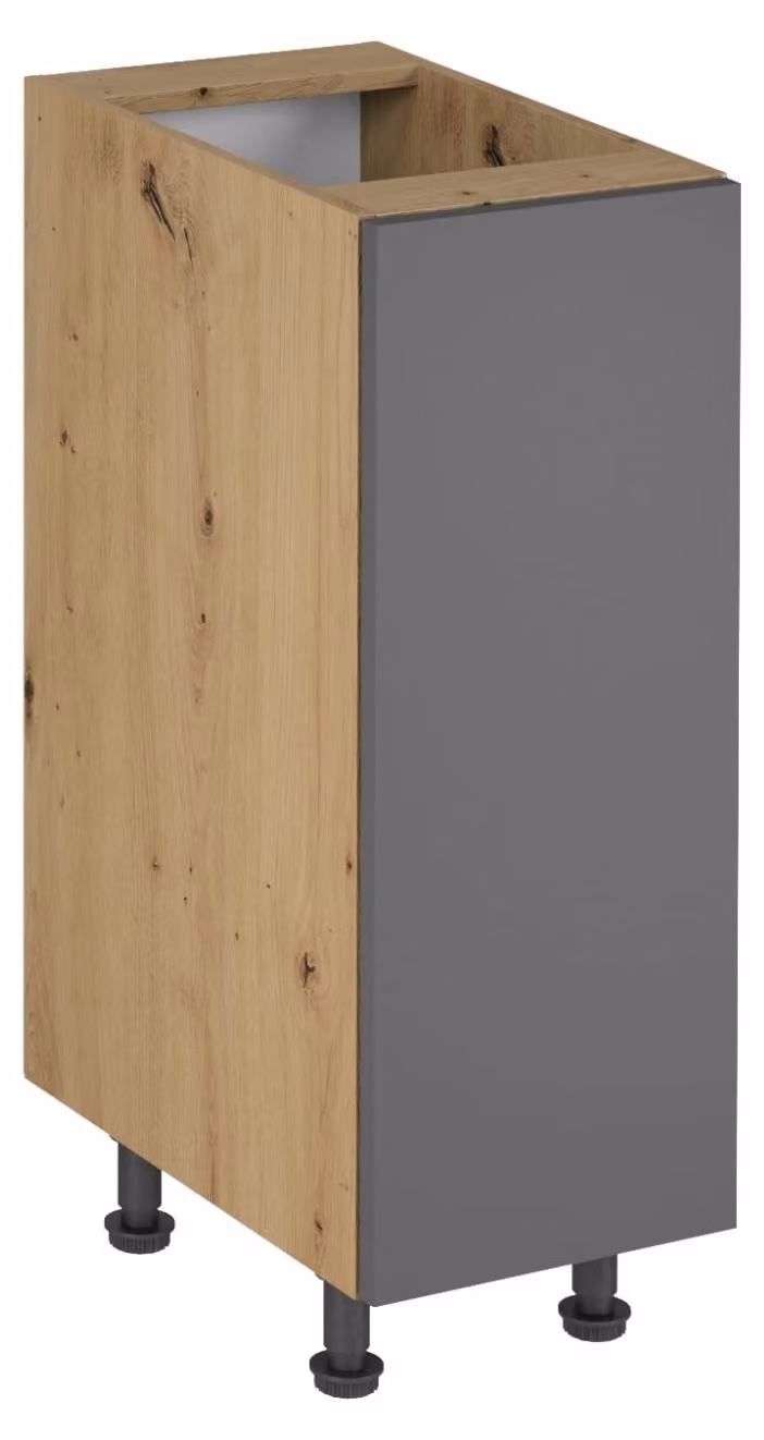 Mobile basso a un'anta VALEN - larghezza 30 cm, rovere artigianale / grigio