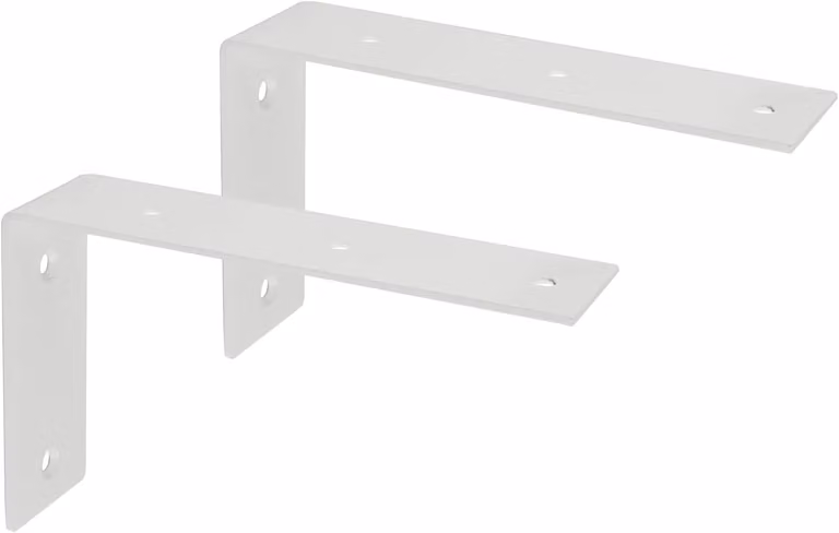 Supporti a parete in acciaio inossidabile, 17,5 cm, bianchi, per librerie e cucine