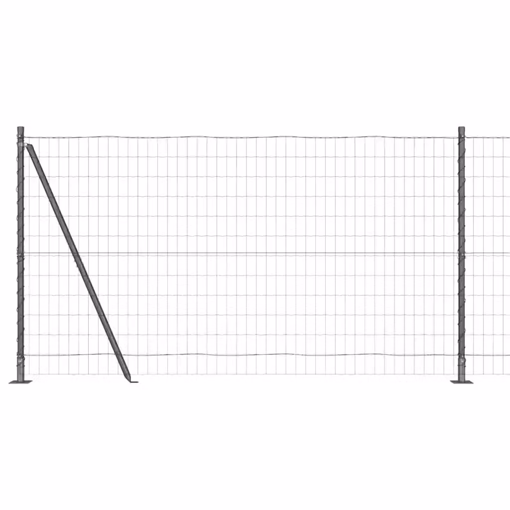 Recinzione Euro vidaXL in acciaio e PVC rivestito grigio, L: 25 m, H: 1,2 m – 2