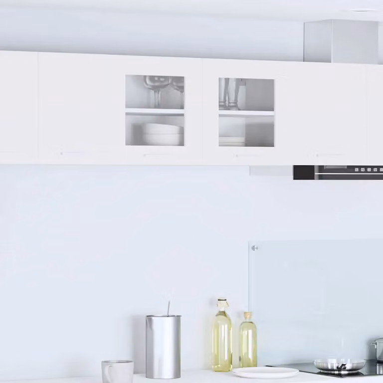 Armadio pensile da cucina moderno vidaXL in legno MDF bianco con ante in vetro L 80 x P 31 x H 40 cm