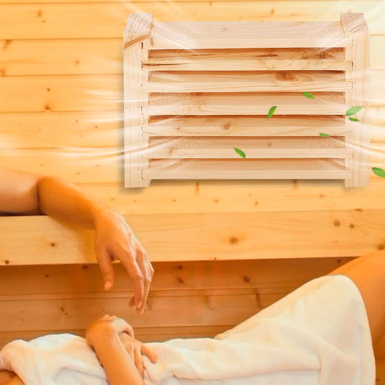 Griglia di ventilazione, ventilazione aria legno, bocchetta aria sauna, ventilazione aria sauna, pannello ventilazione sauna