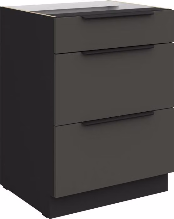 Cassettiera LUNARA - larghezza 60 cm, grafite / nero