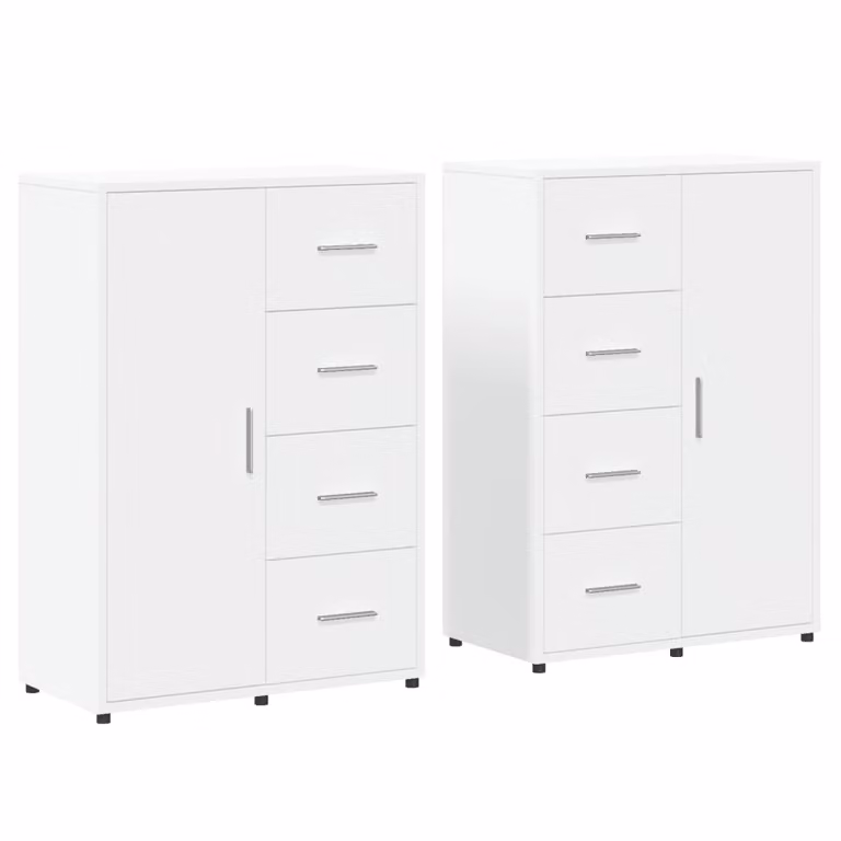 Credenze 2 pz Bianche 60x31x84 cm in Legno Multistrato