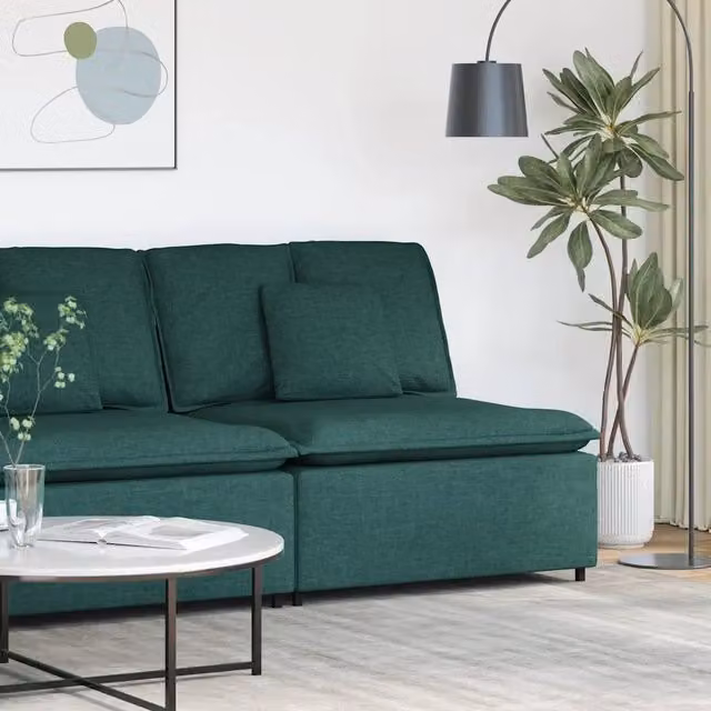 Modulo Centrale di Divano Modulare vidaXL Verde con Cuscini, L: 100 cm