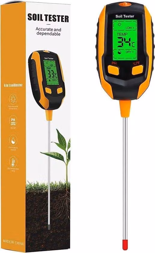 Misuratore di pH del terreno - Misuratore di pH per erba e terreno - Misuratore di pH per acqua e terreno - Misuratore di pH per erba e prato - Misuratore di umidità e pH del terreno