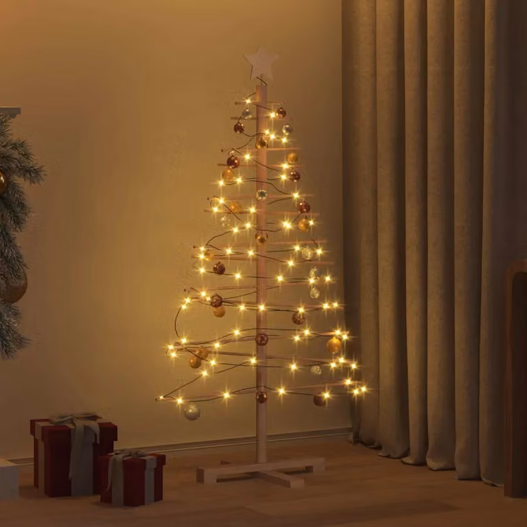 vidaXL Albero di Natale in legno Marrone 125 cm Bambù
