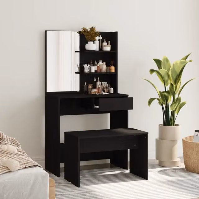Set Toeletta vidaXL Nero L: 74,5 cm, P: 40 cm, H: 141 cm – 1