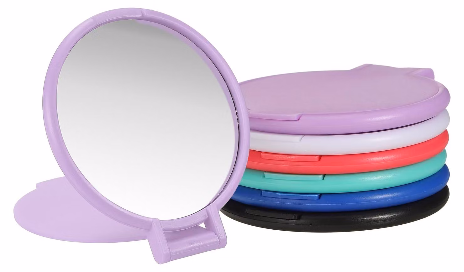 6 specchietti pieghevoli rotondi, mini specchietti da tasca, portatili, con effetto di miscelazione dei colori