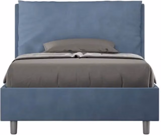 Letto una piazza e mezza contenitore imbottito Antea Large Ityhome in microfibra blu L/P/H: 120 x 210 x 110 cm