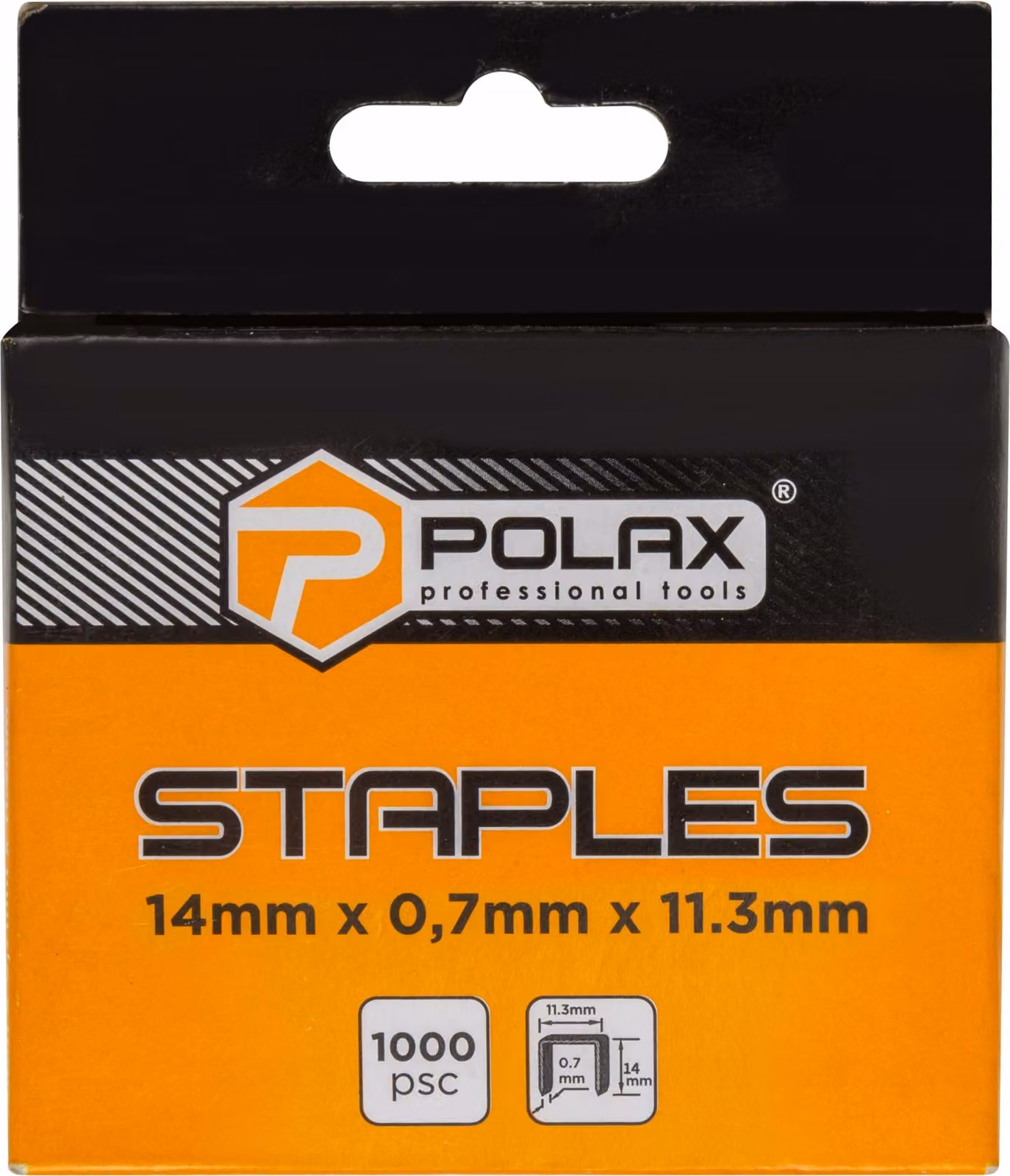Punti metallici per tappezzeria tipo A/53 (1000 pezzi) 14х0,7х11,3 mm Polax