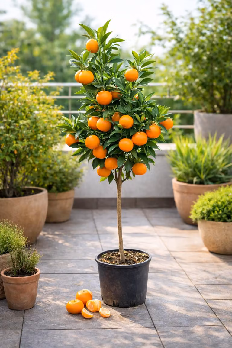 Citrus unshiu, mandarino Satsuma, 130–160 cm – mandarino Satsuma resistente al freddo, albero di agrumi per terrazza, balcone e giardino d'inverno