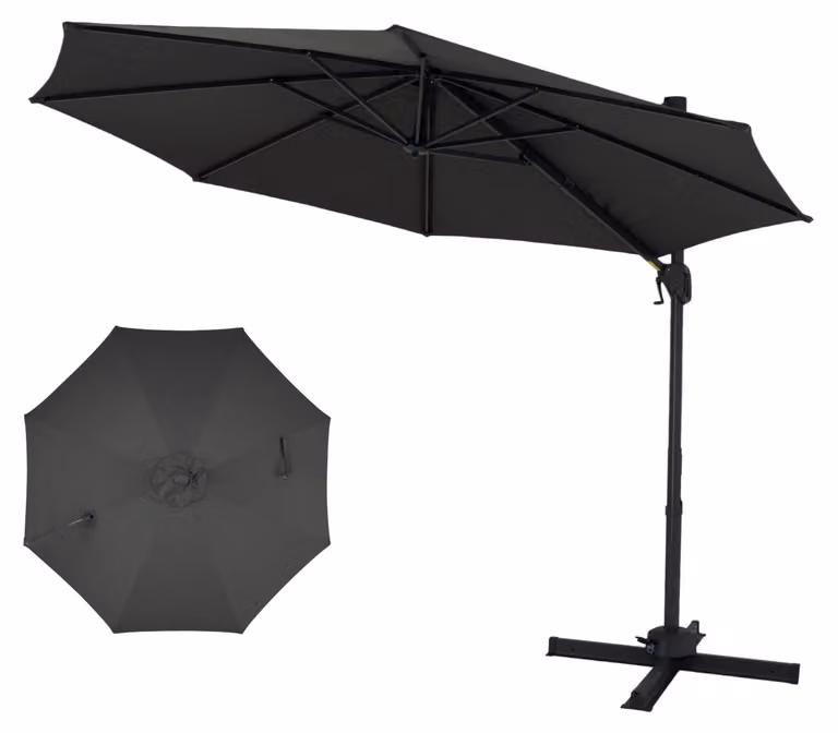 KOMFOTTEU, ombrellone a otto facce da esterno, con struttura autoportante, dimensioni 3x3 metri, ideale per giardino, resistente ai raggi UV e al vento, rotazione a 360°, regolabile in 6 posizioni, perfetto per terrazza, giardino e piscina