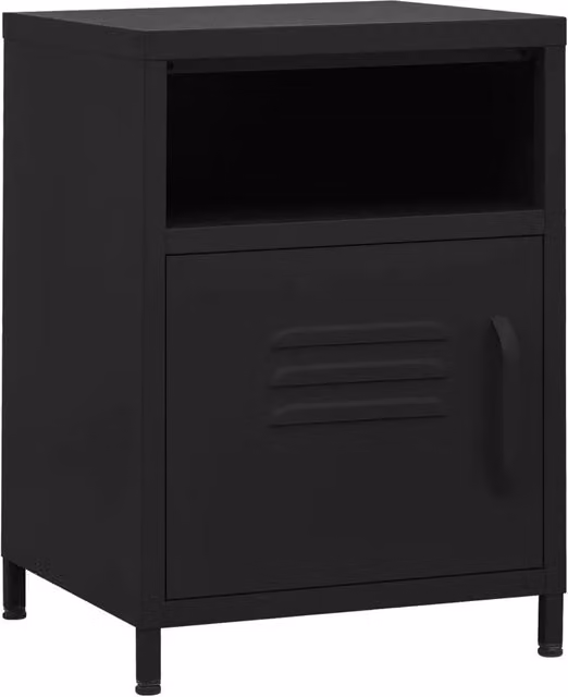 Set di 2 comodini moderni vidaXL in metallo nero opaco L/P/H: 35 x 35 x 51 cm