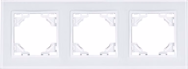Telaio in vetro triplo, orizzontale, modello QUADRA, colore bianco