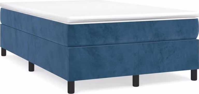 Struttura Letto a Rete a Molle Blu Scuro 120x200 cm in Velluto