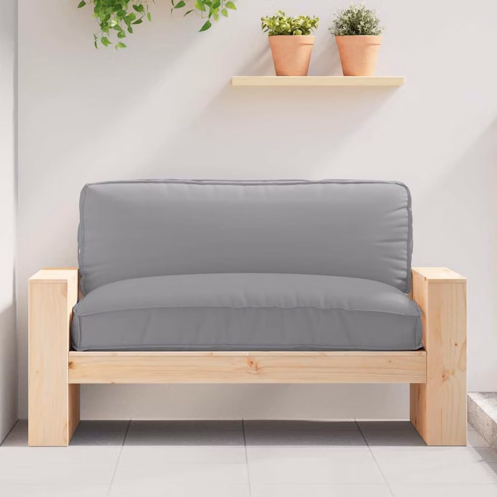 Cuscino rettangolare in tessuto Oxford vidaXL Grigio L: 120 cm, P: 80 cm, H: 12 cm