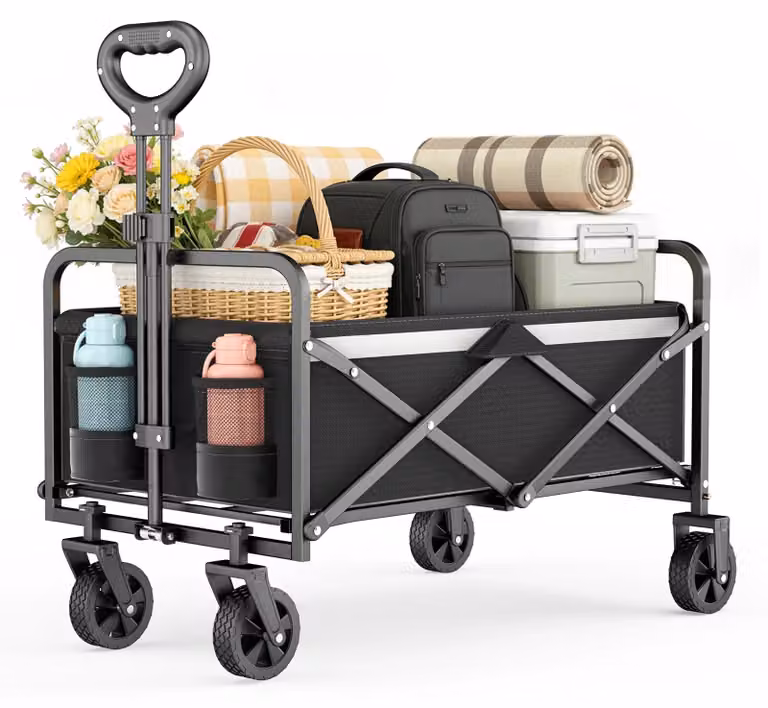 Carrello trasportatore, capacità 100 litri, maniglia regolabile, 70 litri