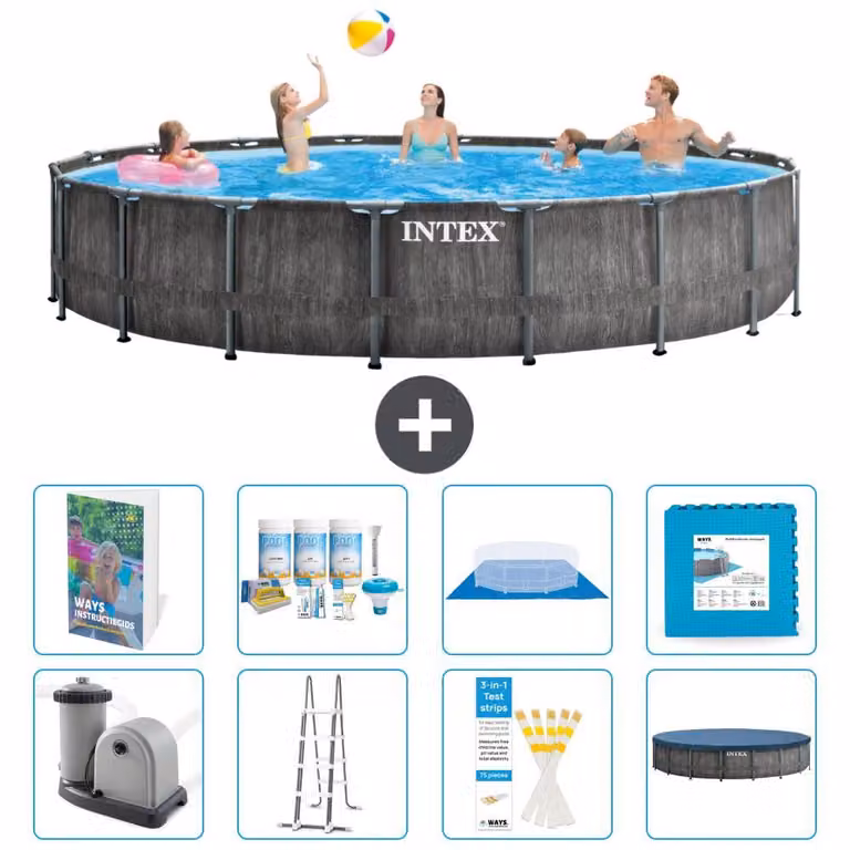 Struttura per piscina a forma di prisma - 549x122 cm - composta da 7 elementi - modello S536