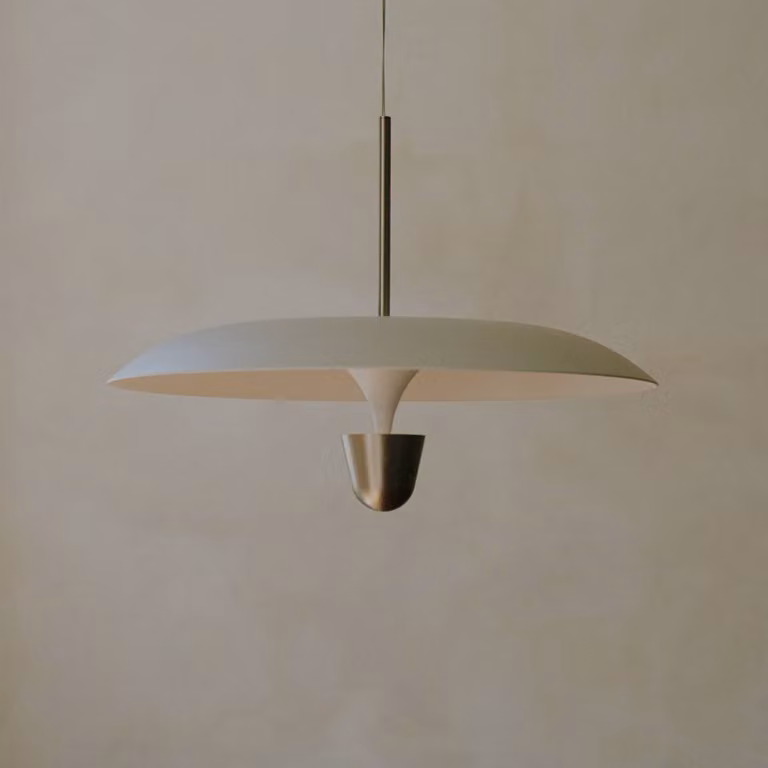 New Works Lampada a sospensione Kantarell, dimmerabile, Alluminio / Grigio / Zincato, Soggiorno / Sala da pranzo, Metallo, Design, Lampada a sospensione