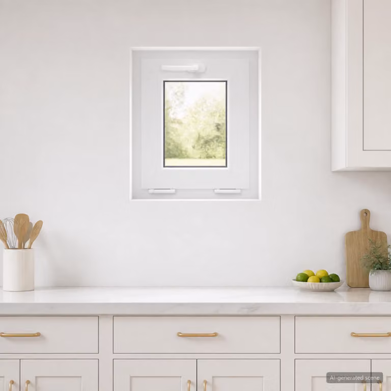 Finestra per seminterrato a vetro singolo vidaXL in plastica bianca e trasparente L: 45,0 cm, H: 40,0 cm