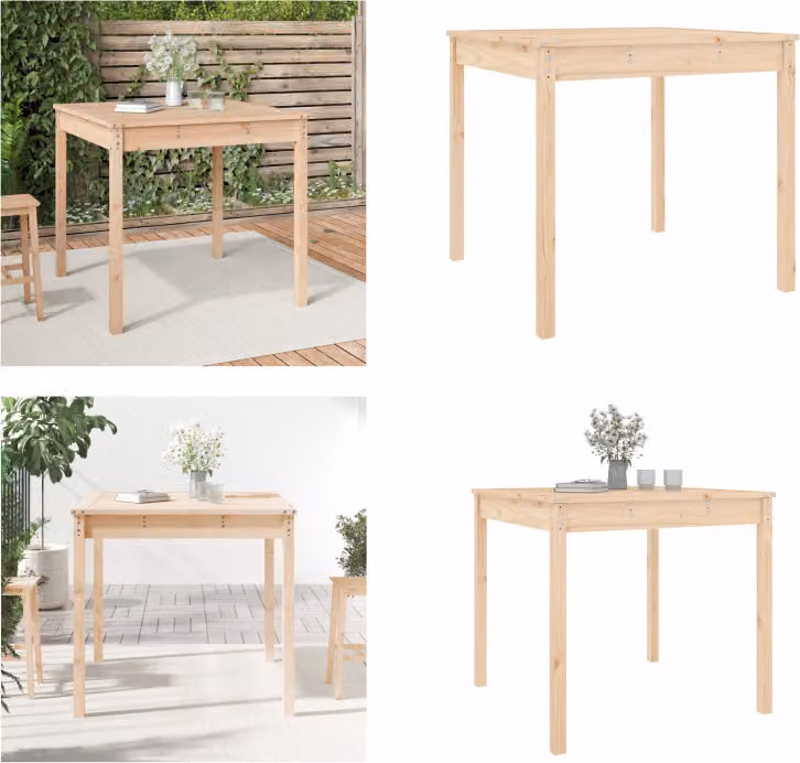 vidaXL Tavolo da giardino 82,5x82,5x76 cm in legno di pino massiccio - Tavolo da giardino - Tavoli da giardino - Tavolo da esterno - Tavolo da patio