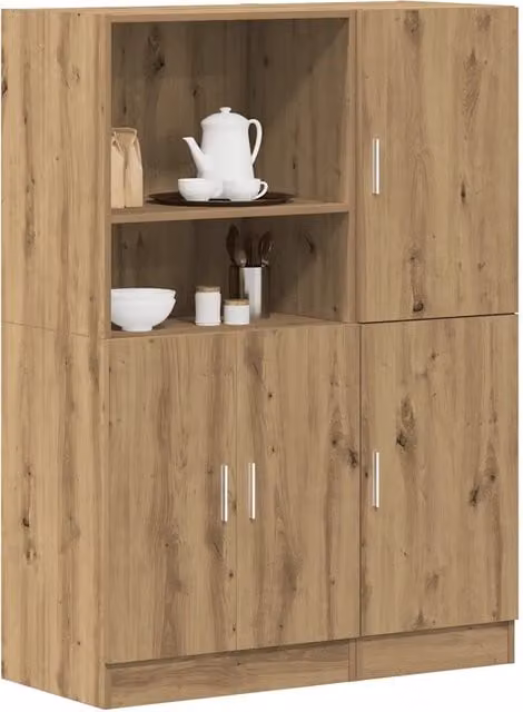 Set di Mobili da Cucina 2 pz-Armadietto Cucina Rovere Marrone in Truciolato