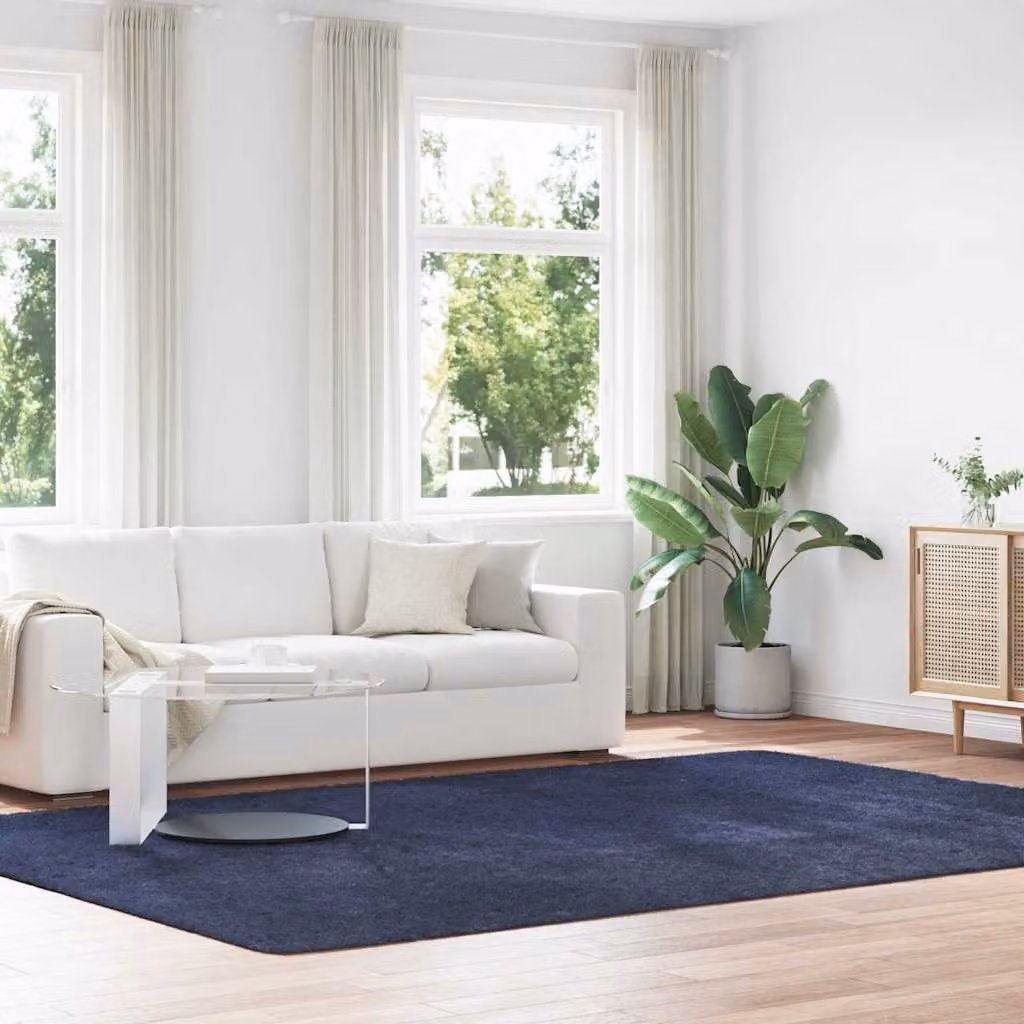 Tappeto Shaggy a Pelo Lungo vidaXL NAVARRA Blu Marino L: 240 cm, P: 340 cm