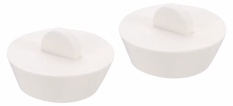 Tappi di scarico, 2 pezzi, in gomma bianca, da 38-44 mm, per vasche da bagno, lavabi e lavelli da cucina