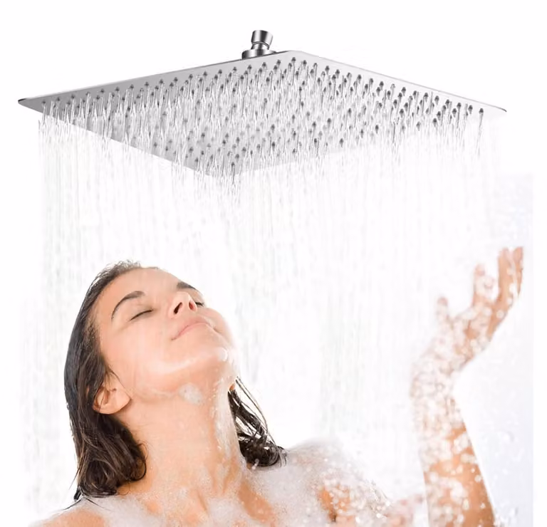 Regendusche, soffione quadrato 40x40 cm, acciaio inossidabile, ultrapiatto, giunto girevole